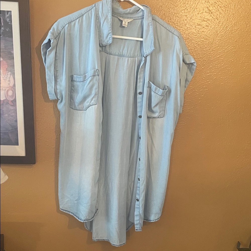 Women's Light Blue Button Down Shirt